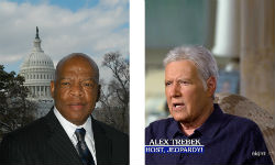 Congressman John Lewis and Jeopardy host Alex Trebek
